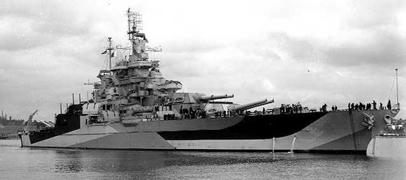 USS West Virginia BB-48 in July 1944 following reconstruction