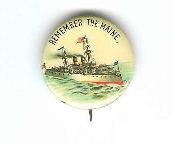 This is an original Remember the Maine Button with pin. These were made by J. Floersheim, Kunstadter &amp; Co., Jackson &amp; Market St's., Chicago, IL. This one was dated July 21, 1898.